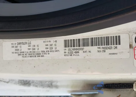 2008 Dodge Avenger Se from USA, damaged, VIN 1B3LC46RX8N220327